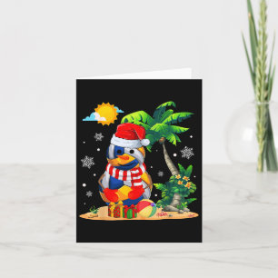 Snowman Volleyball Santa Hat Christmas In July Sum Card