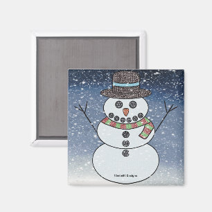 Snowman w/BG - Magnet