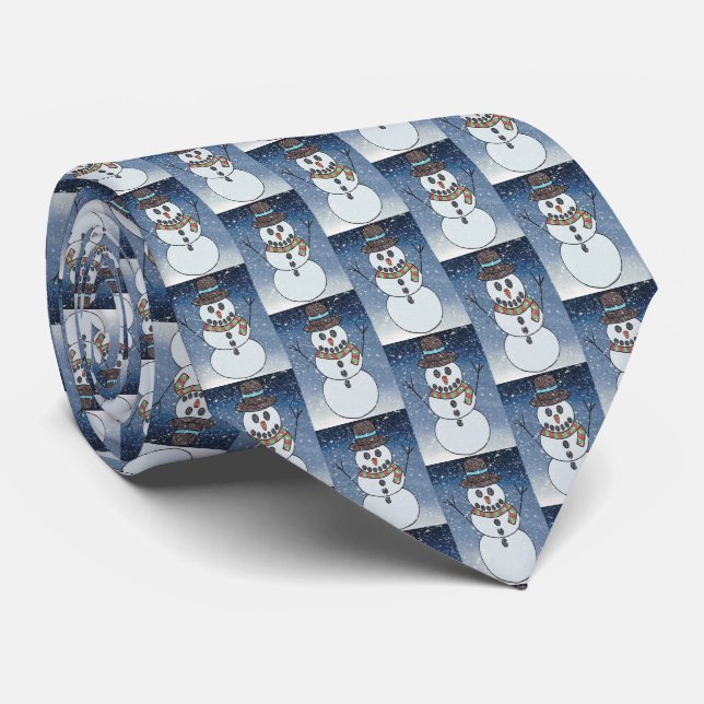 Snowman w/BG - Neck Tie (Rolled)
