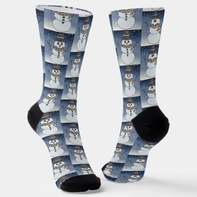 Snowman w/BG - Premium Socks (Angled)