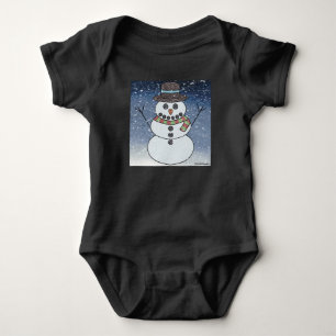 Snowman w/BG (vivid) - Baby Bodysuit