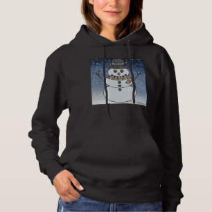 Snowman w/BG (vivid) - Women's Hooded Sweatshirt