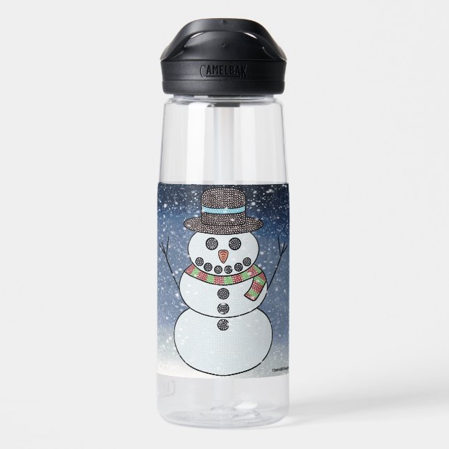 Snowman w/BG - Water Bottle (Back)