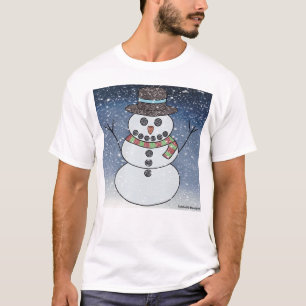 Snowman w/BG (white) - Men's Light T-Shirt
