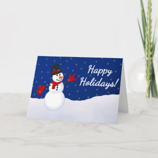 Snowman w/ I Love You ASL Handshape Christmas Card