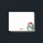 Snowman Watercolor Add Name Cute Christmas Gift Post-it Notes<br><div class="desc">Snowman Watercolor Cute Christmas Gift</div>