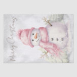 Snowman Watercolor Pink Winter Christmas Tissue Paper<br><div class="desc">Snowman Watercolor Pink Winter Christmas</div>