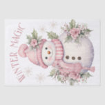 Snowman Watercolor Pink Winter Christmas Tissue Paper<br><div class="desc">Snowman Watercolor Pink Winter Christmas</div>