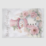 Snowman Watercolor Pink Winter Christmas Tissue Paper<br><div class="desc">Snowman Watercolor Pink Winter Christmas</div>