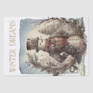 Snowman Watercolor Winter Christmas Tissue Paper