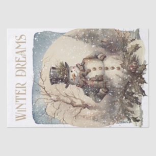 Snowman Watercolor Winter Christmas Tissue Paper