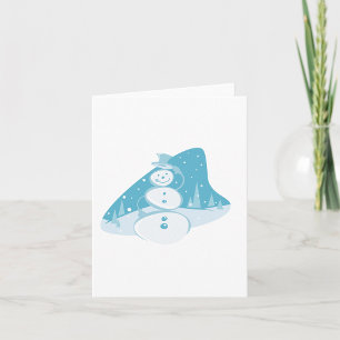 Snowman Wearing A Top Hat Card