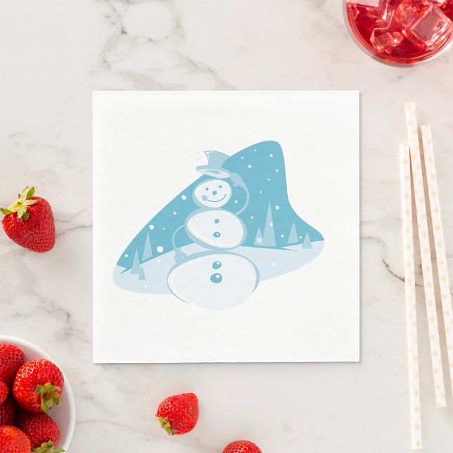 Snowman Wearing A Top Hat Napkin (Creator Uploaded)