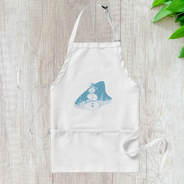 Snowman Wearing A Top Hat Standard Apron (Creator Uploaded)