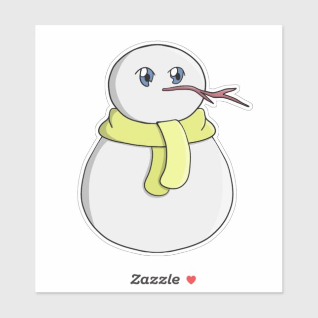 Snowman wearing a yellow scarf (Sheet)