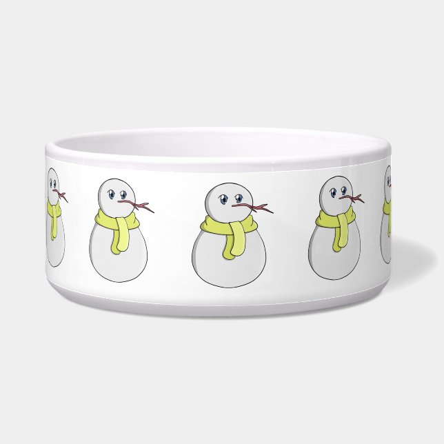 Snowman wearing a yellow scarf (Left)