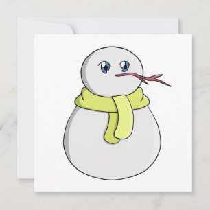 Snowman wearing a yellow scarf invitation
