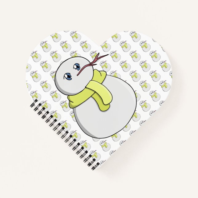 Snowman wearing a yellow scarf notebook (Front)