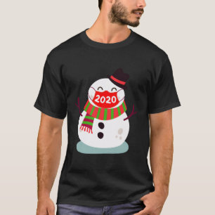 Snowman Wearing Mask Quarantine Christmas 2020 T-Shirt