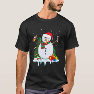 Snowman Wine Christmas  Drinking Wine  Xmas T-Shirt