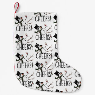 Snowman Wine Christmas Funny Drinking Wine Santa Small Christmas Stocking