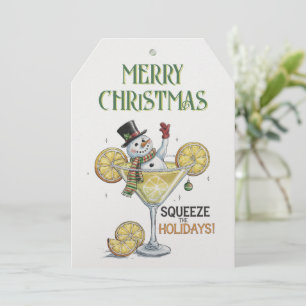 Snowman Wine Quote Winter Christmas Holiday Card