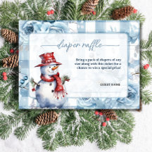Snowman Winter Baby Shower Diaper Raffle