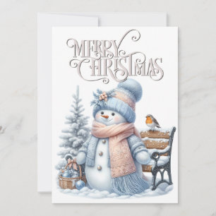 Snowman Winter Christmas Holiday Card