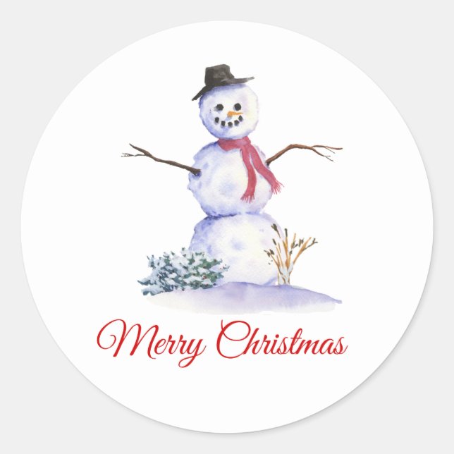 Snowman Winter Christmas Sticker (Front)