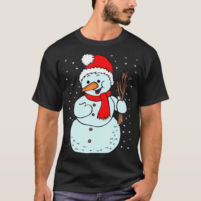 Snowman Winter Costume Snowwomen Snowperson T-Shirt (Front)