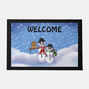 Snowman Winter Door Mat