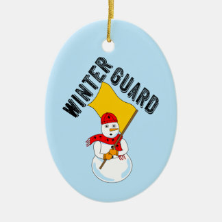 Snowman Winter Guard Metal Ornament