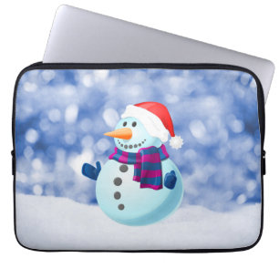 Snowman Winter Merry Christmas Snow Laptop Sleeve