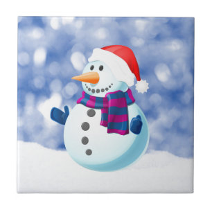 Snowman Winter Merry Christmas Snow Tile