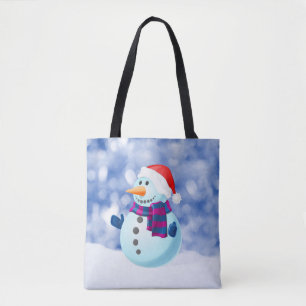 Snowman Winter Merry Christmas Snow Tote Bag