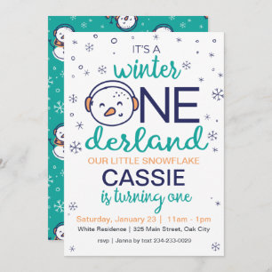 Snowman Winter ONEderland Invitation