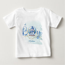 Snowman Winter Theme Oh Boy Baby T-Shirt