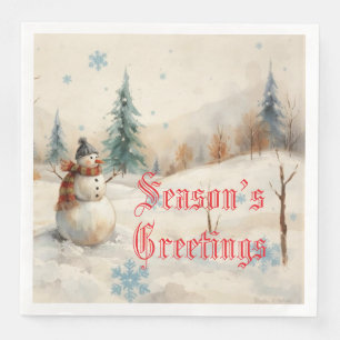 Snowman Winter-Themed Napkin