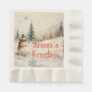 Snowman Winter-Themed  Napkin