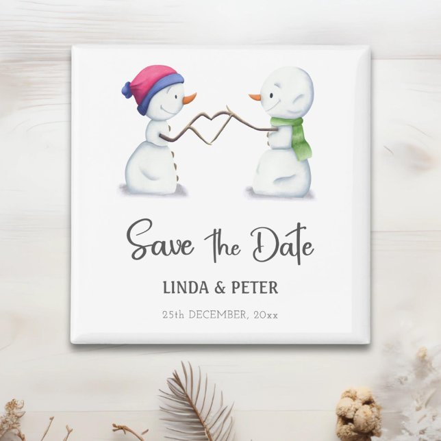 Snowman Winter Wedding Save the Date Magnet (Creator Uploaded)