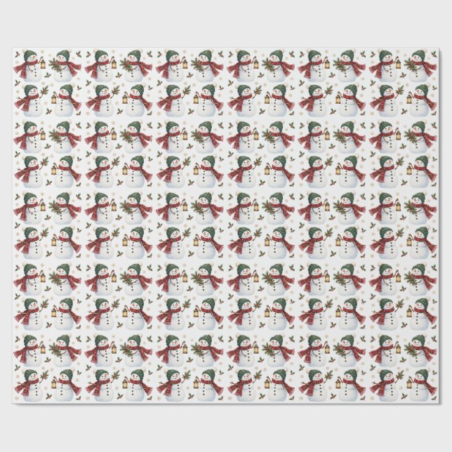 Snowman Winter Welcome Christmas Gift Wrap (Flat)