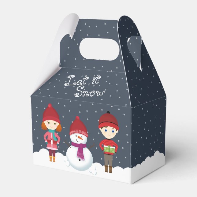 Snowman Winter Wonderland Favour Box (Front Side)