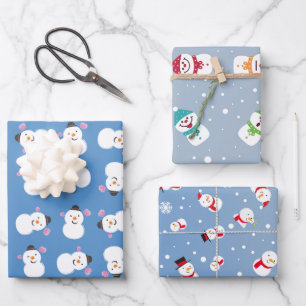 Snowman Winter Wonderland Holiday Wrapping Paper Sheet