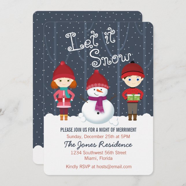 Snowman Winter Wonderland Invitation (Front/Back)