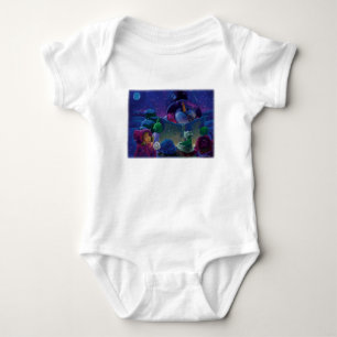 Snowman Wintertime Reading Art Baby Bodysuit