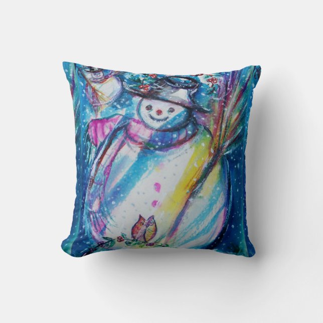 SNOWMAN WIT OWL CUSHION (Front)