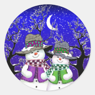 Snowman with a Friend Stickers