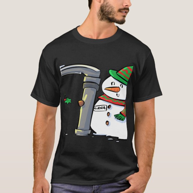 Snowman with a Mac 3 Anaesthesia Long Sleeve T Shi T-Shirt (Front)