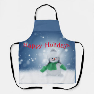 Snowman with a scarf apron
