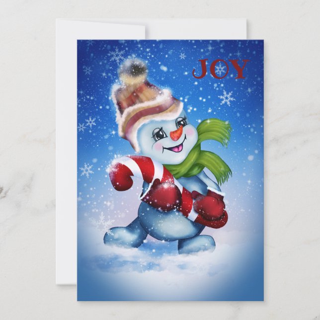 Snowman with a scarf card (Front)